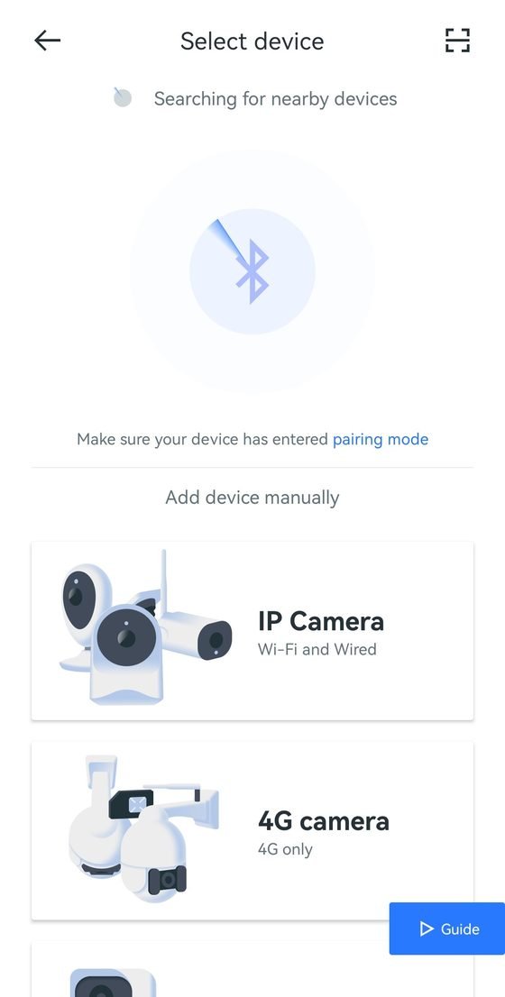 正在通过 Bluetooth 搜索